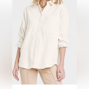 Awesome cream corduroy women’s shirt. M